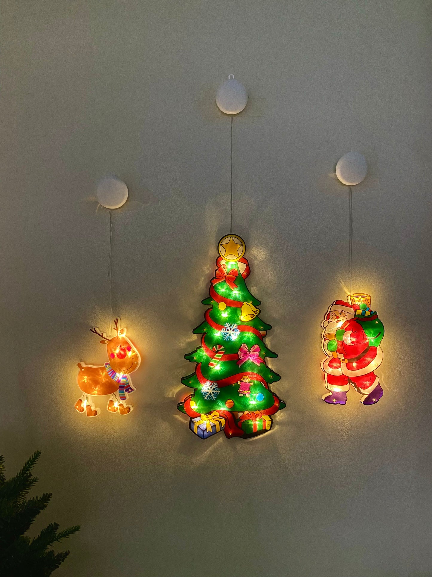 Christmas Tree Window Hanging Light Decor