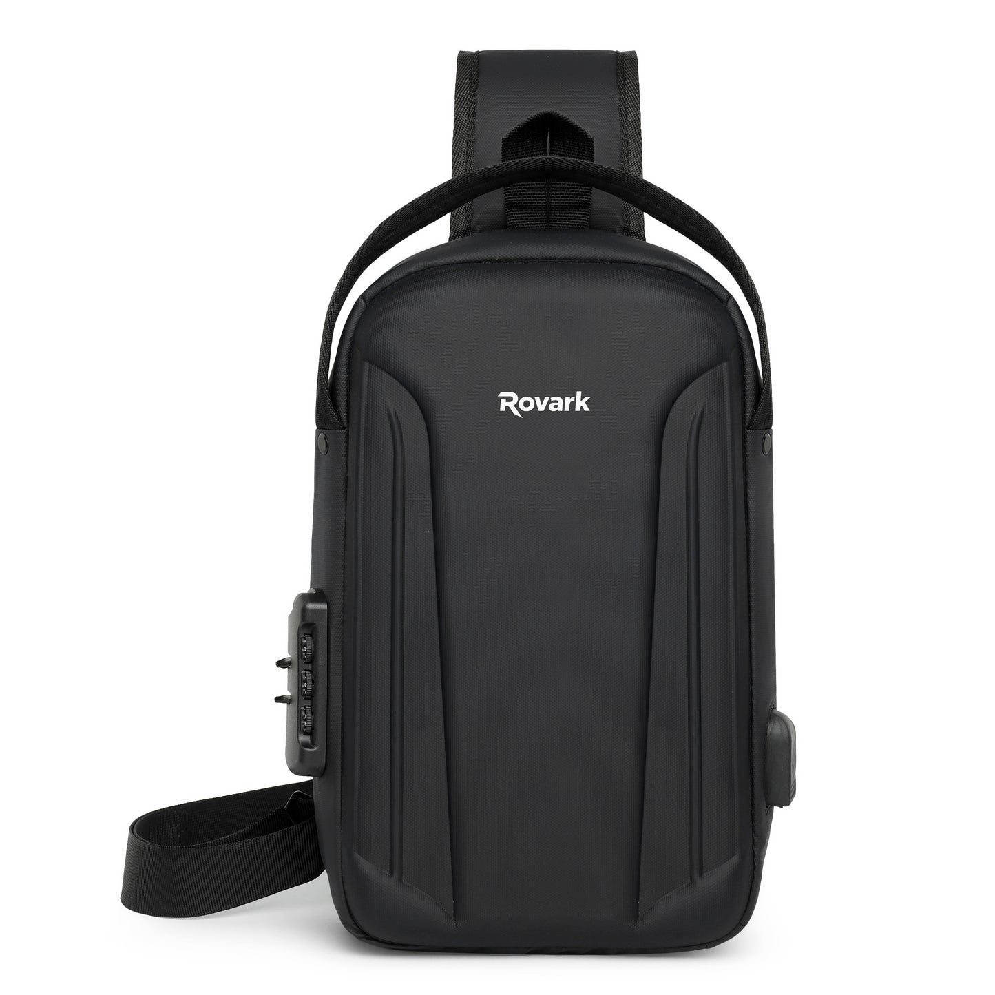 Rovark UrbanSling Bag with Combination Lock, USB Charging Port