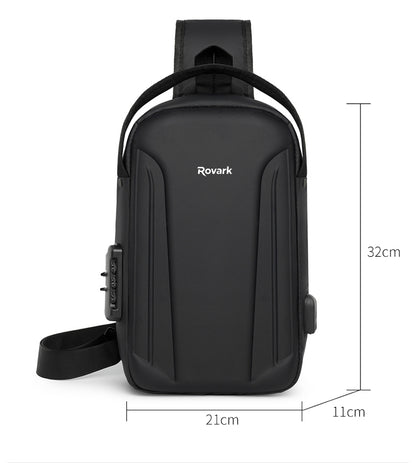 Rovark UrbanSling Bag with Combination Lock, USB Charging Port