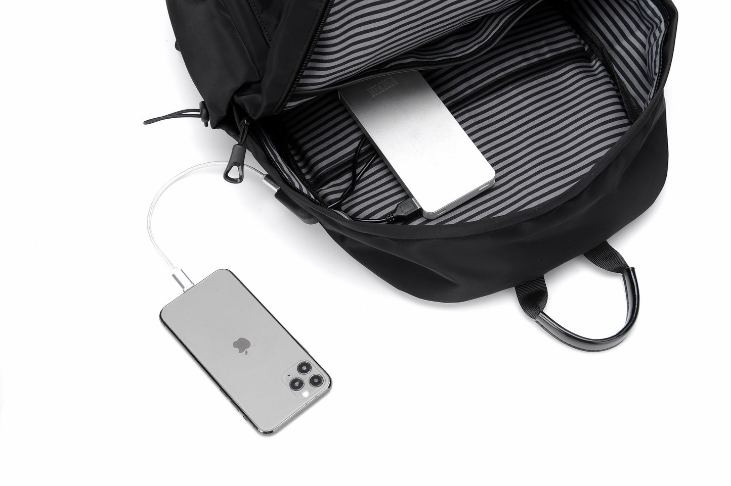 Rovark Slim Casual Backpack – USB Charging Port Black