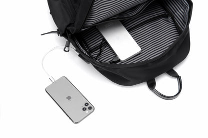 Rovark Slim Casual Backpack – USB Charging Port Black