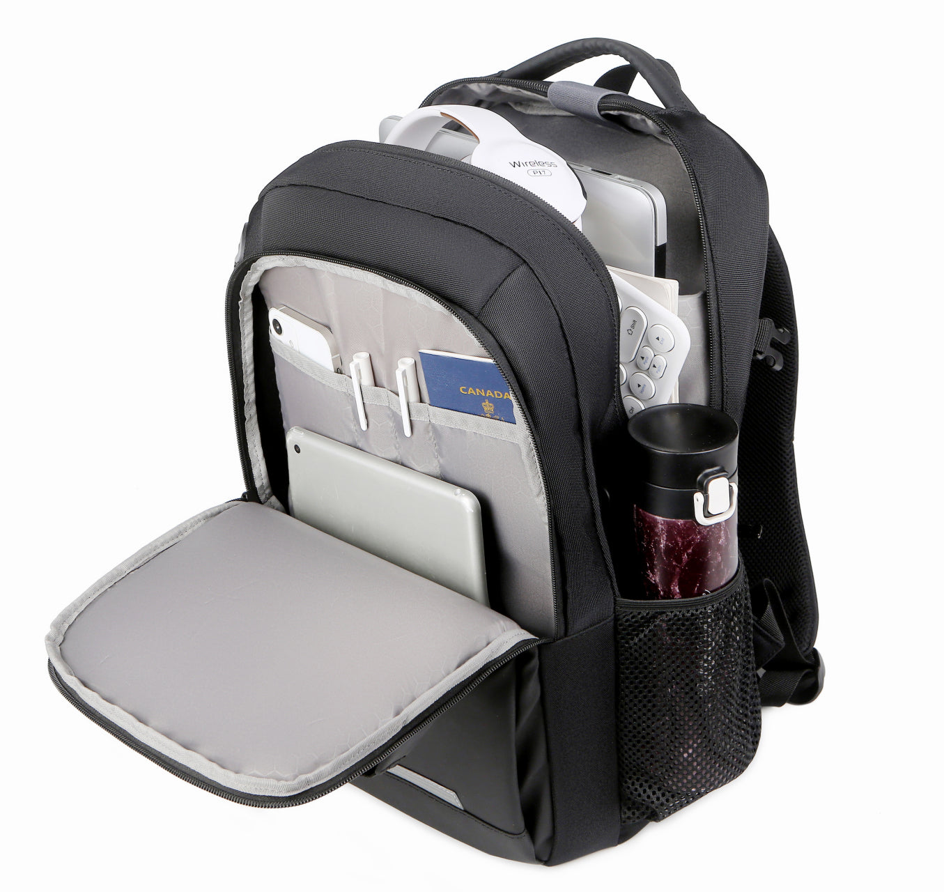 Rovark ProTech Business Laptop Backpack – USB Charging Port, Headphone Cable Port