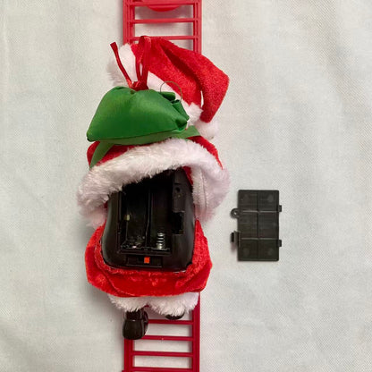 Electric Climbing Santa Claus  Christmas Decoration with Music and Light - Ladder